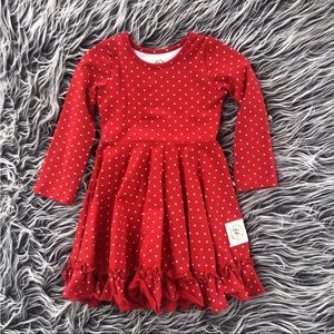 NWOT olive mae red polka dot twirl dress 18 months long sleeve Baby Toddler.